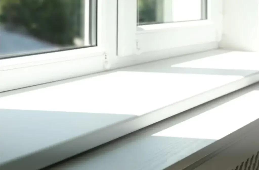 Clean white window sill after a spring cleaning checklist in Charleston during pollen season